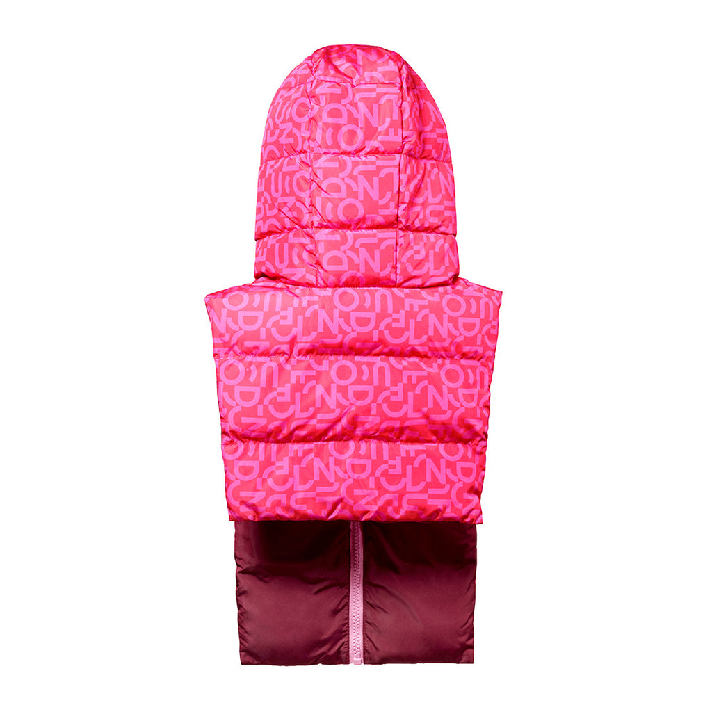 Capuche doudoune Fudoon fuchsia et bordeaux amovible